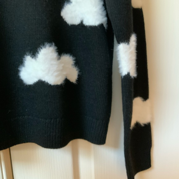 BEAUTIFUL BRAND NEW ALICE + OLIVIA GLEESON FUZZY CLOUD SWEATER IN BLACK & WHITE - Picture 6 of 16